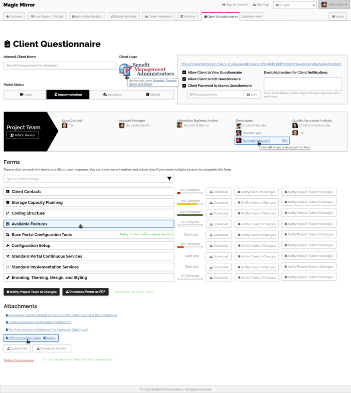 Client Intake Forms – Internal - Filled
