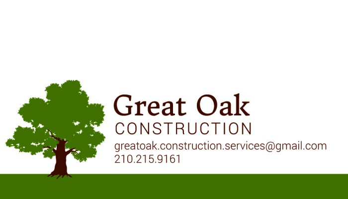 Great Oak Construction Logo and Business Cards