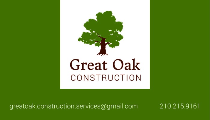 Great Oak Construction Logo and Business Cards