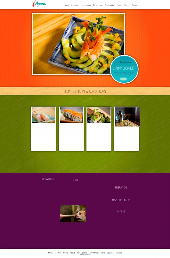 Ayano Sushi - Website Design and Development