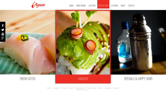 Ayano Sushi - Website Design and Development