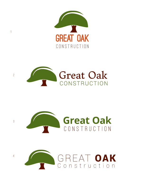 Great Oak Construction Logo and Business Cards