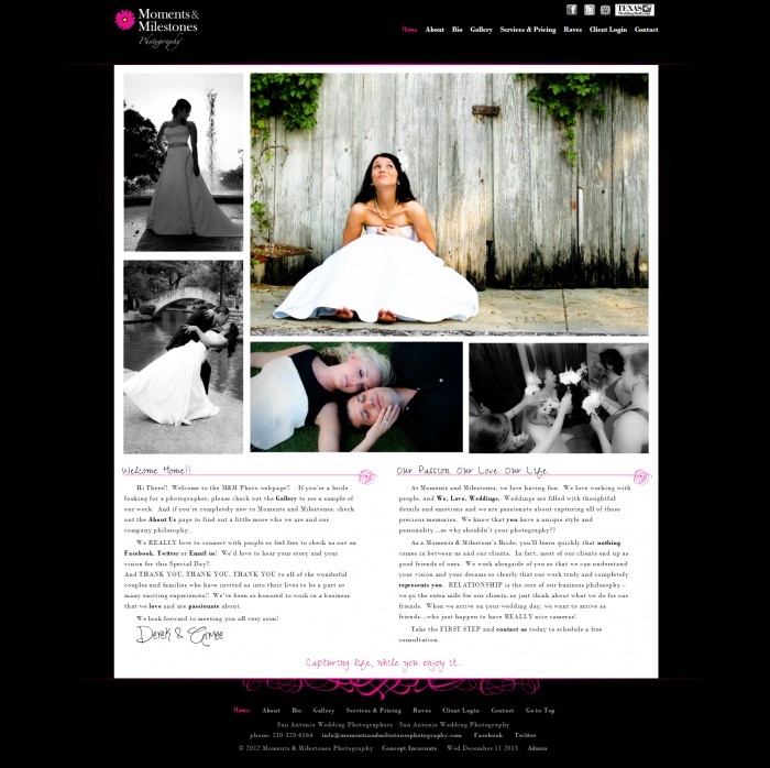 Moments and Milestones Photography Website Design and more