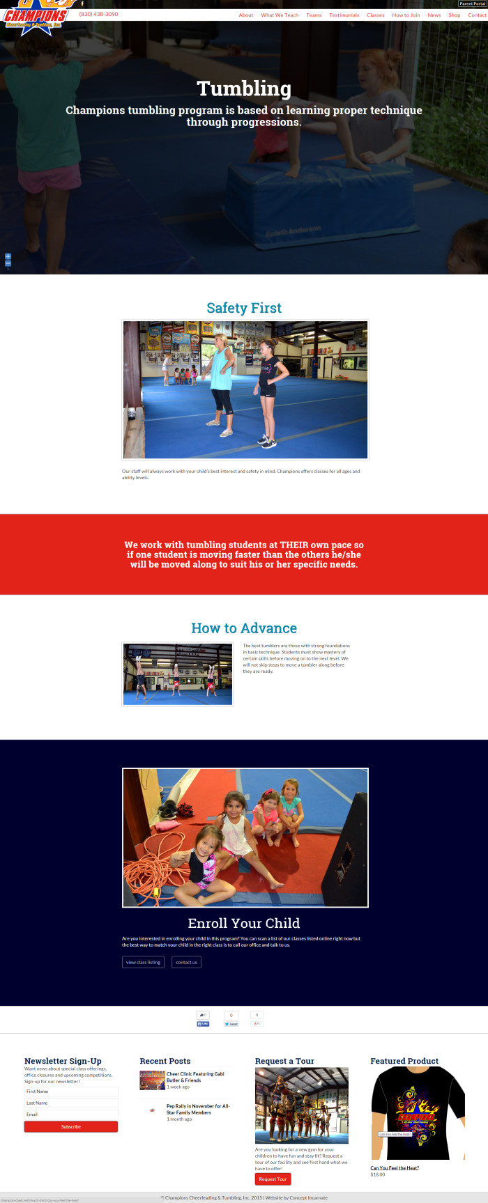 New Website for Champions Cheer